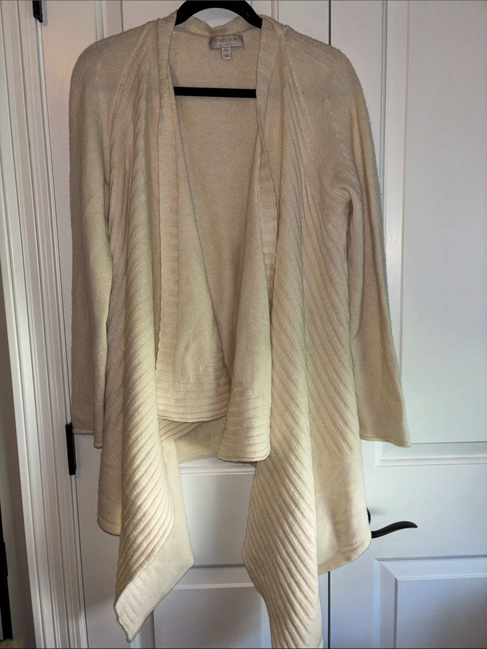 Collection B Cardigan Draped Open-Front Sweater - Cream